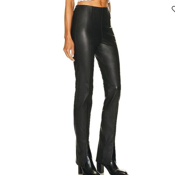 New RTA Kaimi Pant Leather Black Straight Leg Size 26 Revolve - Picture 9 of 16